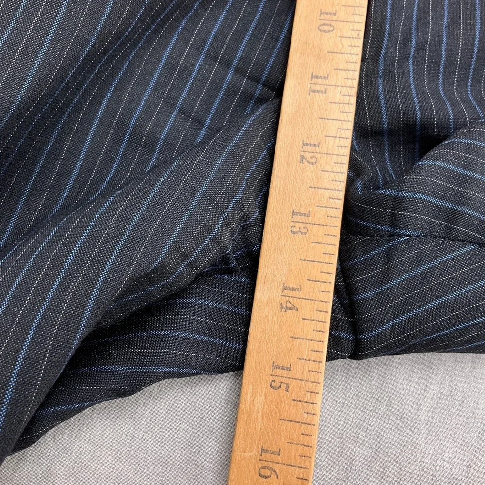 Joseph Scafidi Suit Men 44R Gray Blue Pinstripe Bespoke Classic Career Party 2pc